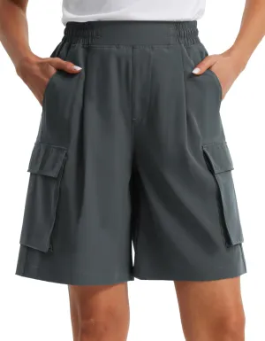 Libin Women's Hiking Cargo Shorts Wide Leg Bermuda Shorts Knee Length Lightweight Quick Dry Casual Short for Summer Travel