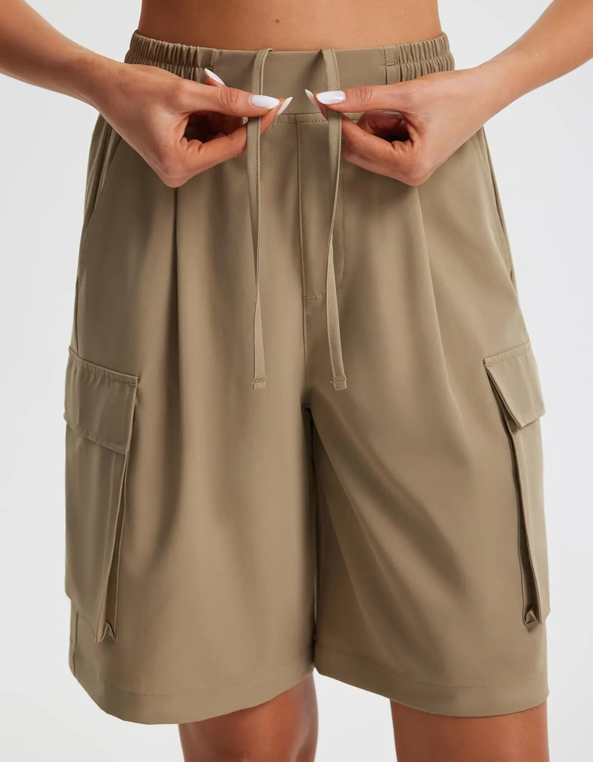 Libin Women's Hiking Cargo Shorts Wide Leg Bermuda Shorts Knee Length Lightweight Quick Dry Casual Short for Summer Travel