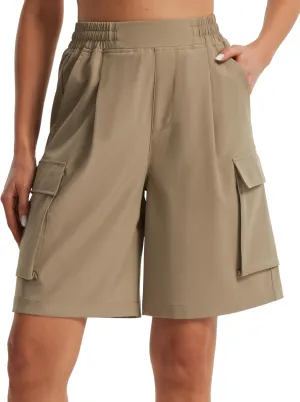 Libin Women's Hiking Cargo Shorts Wide Leg Bermuda Shorts Knee Length Lightweight Quick Dry Casual Short for Summer Travel