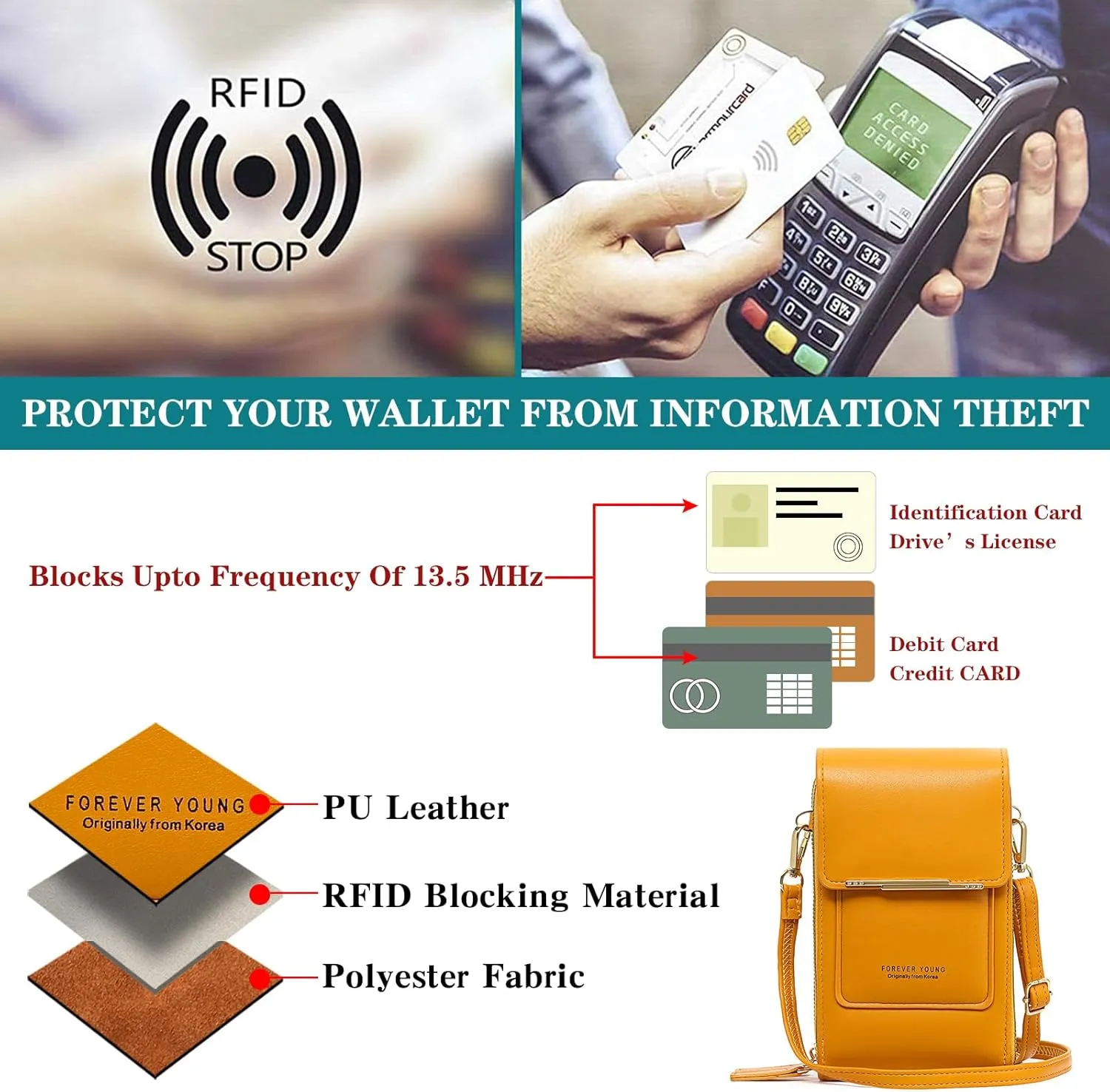 Lightweight Small Crossbody Bags for Women Vegan Leather Cell Phone Purses with Adjustable Strap and Card Slots