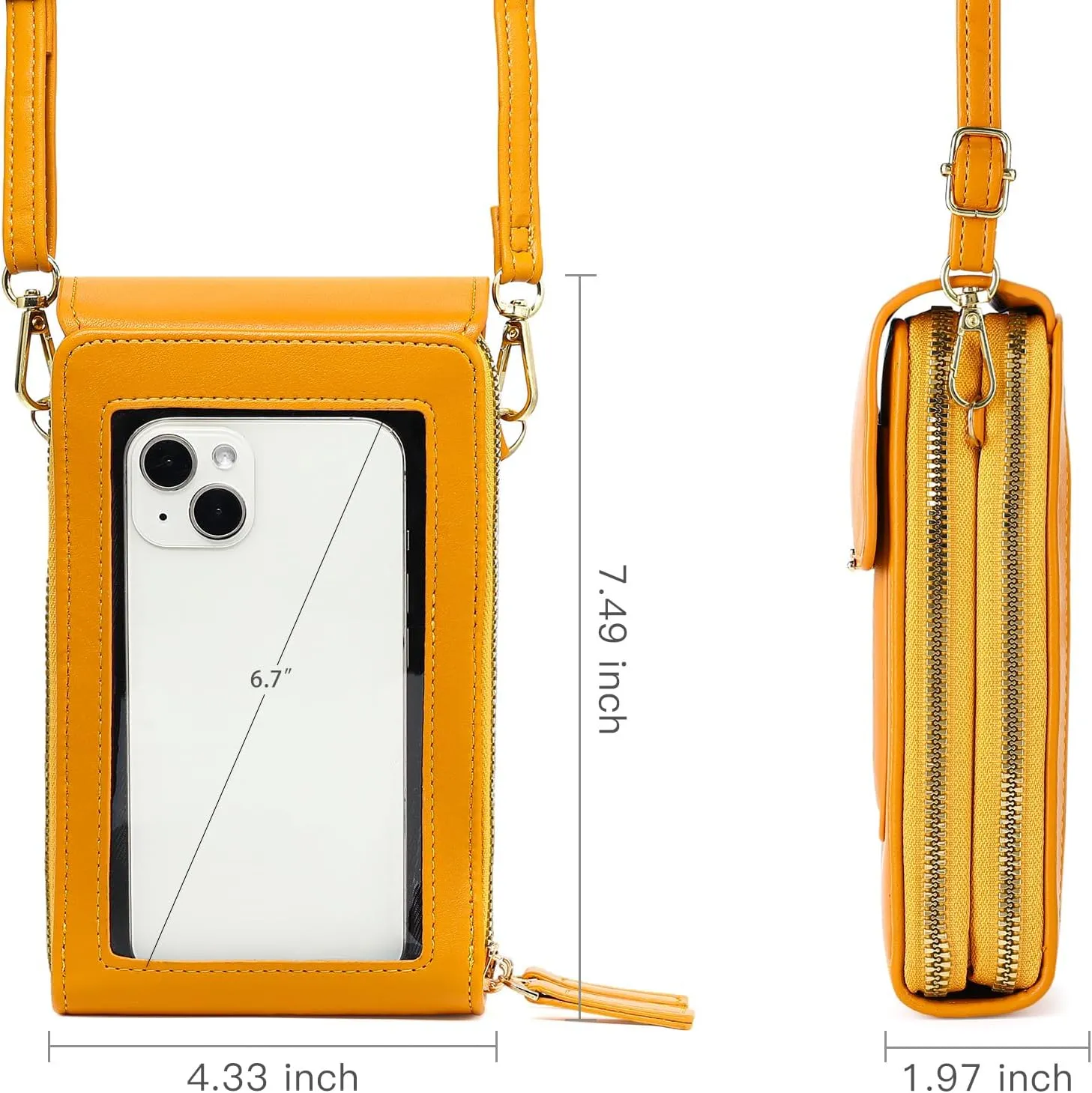 Lightweight Small Crossbody Bags for Women Vegan Leather Cell Phone Purses with Adjustable Strap and Card Slots