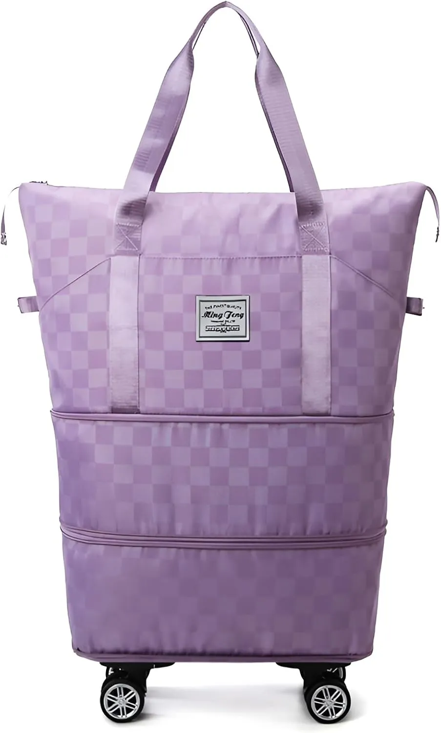 lilaBelle]【Carry-On Luggage with Wheels Unisex Oxford Cloth Travel Bag, 36L-55L Rolling Trolley Suitcase Alternative, Heavy-Duty Zippers & Reinforced Handles for Seamless Transit, Holiday & Commute E