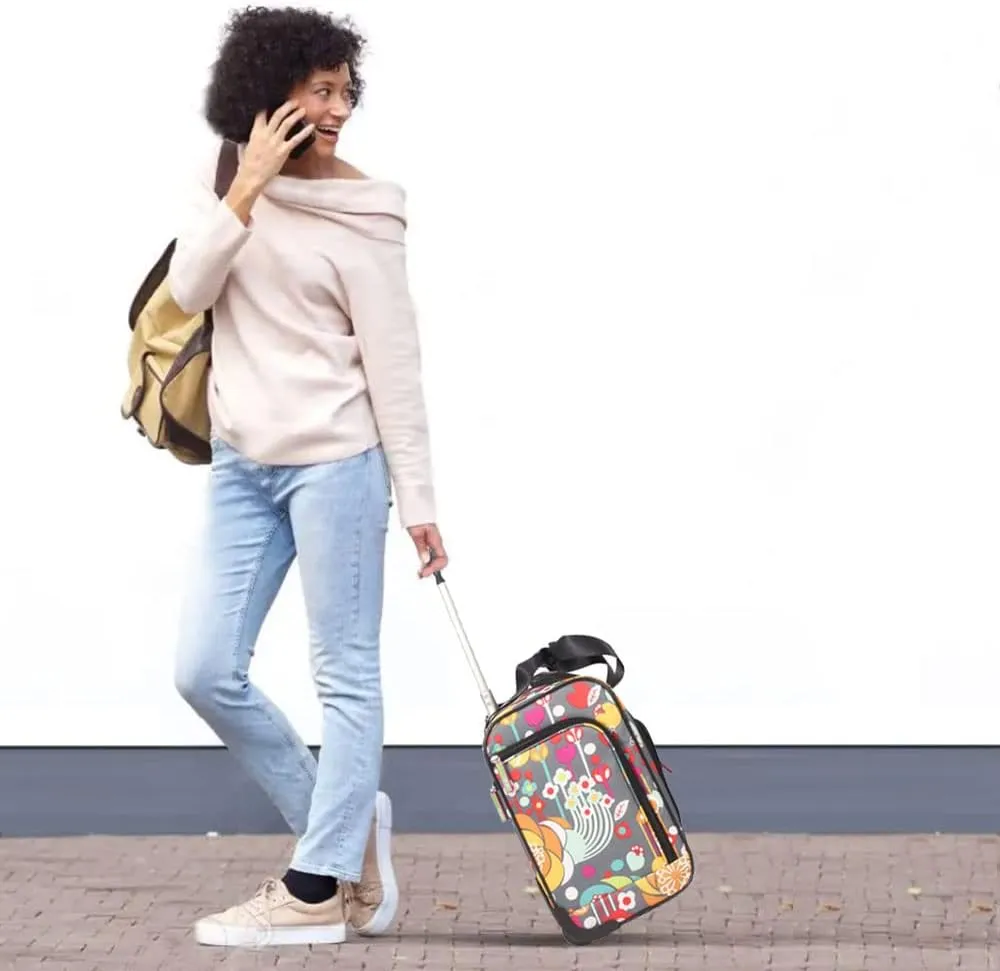 Lily Bloom Designer 15 Inch Carry On - Weekender Overnight Business Travel Luggage - Lightweight 2- Rolling Wheels Suitcase - Under Seat Rolling Bag for Women (Bliss)