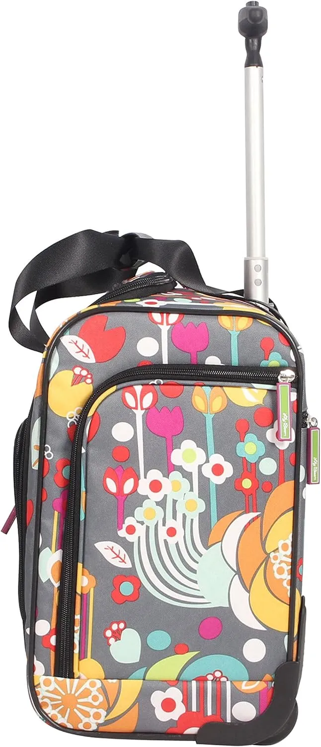 Lily Bloom Designer 15 Inch Carry On - Weekender Overnight Business Travel Luggage - Lightweight 2- Rolling Wheels Suitcase - Under Seat Rolling Bag for Women (Bliss)