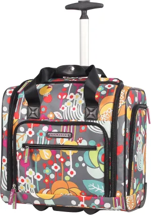 Lily Bloom Designer 15 Inch Carry On - Weekender Overnight Business Travel Luggage - Lightweight 2- Rolling Wheels Suitcase - Under Seat Rolling Bag for Women (Bliss)