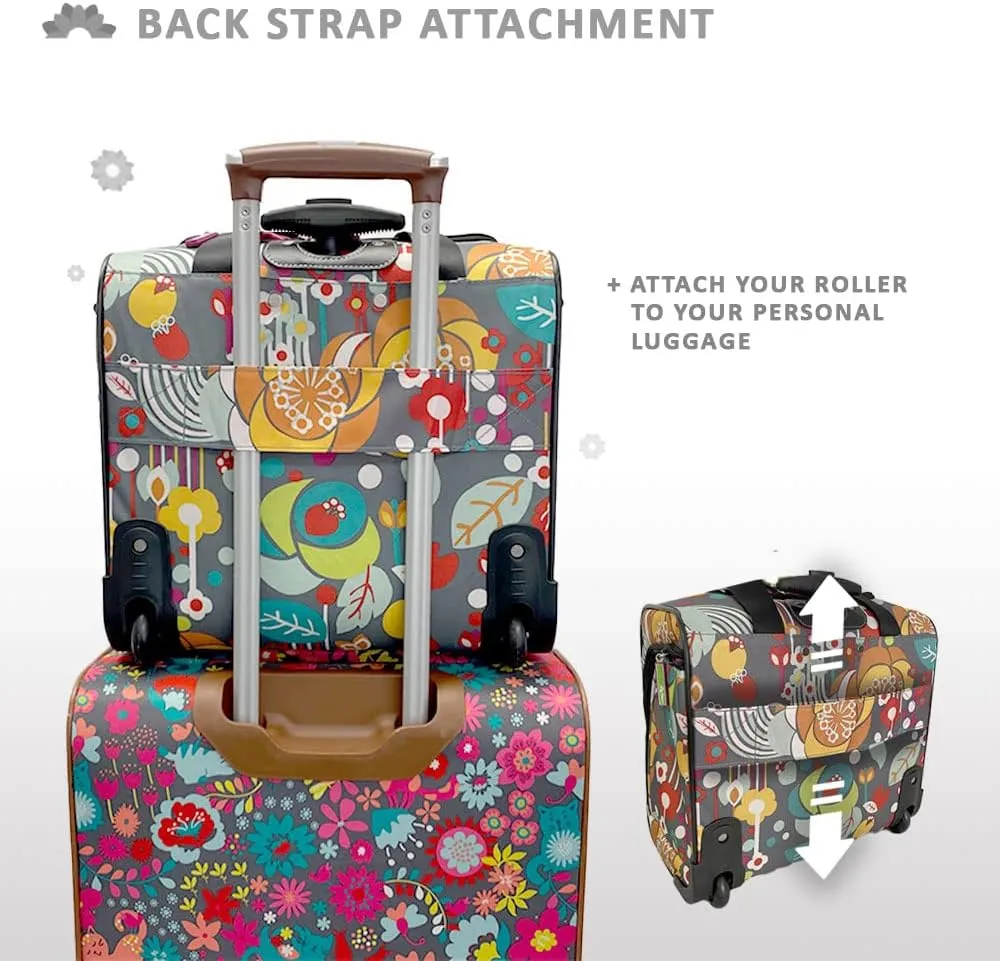 Lily Bloom Designer 15 Inch Carry On - Weekender Overnight Business Travel Luggage - Lightweight 2- Rolling Wheels Suitcase - Under Seat Rolling Bag for Women (Bliss)