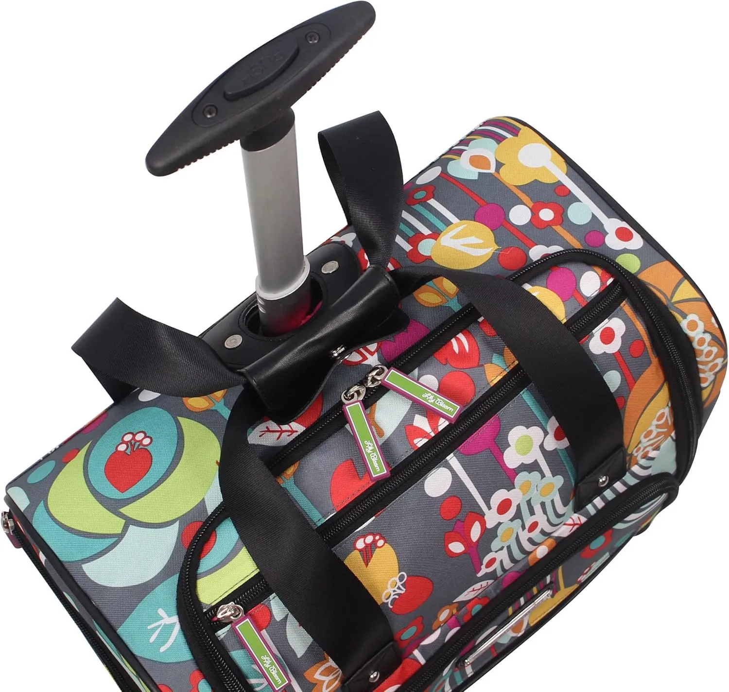 Lily Bloom Designer 15 Inch Carry On - Weekender Overnight Business Travel Luggage - Lightweight 2- Rolling Wheels Suitcase - Under Seat Rolling Bag for Women (Bliss)