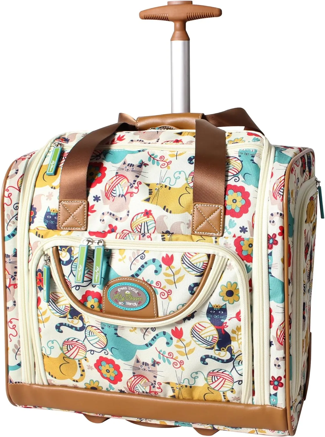 Lily Bloom Women's Under Seat Rolling Bag, White, One Size