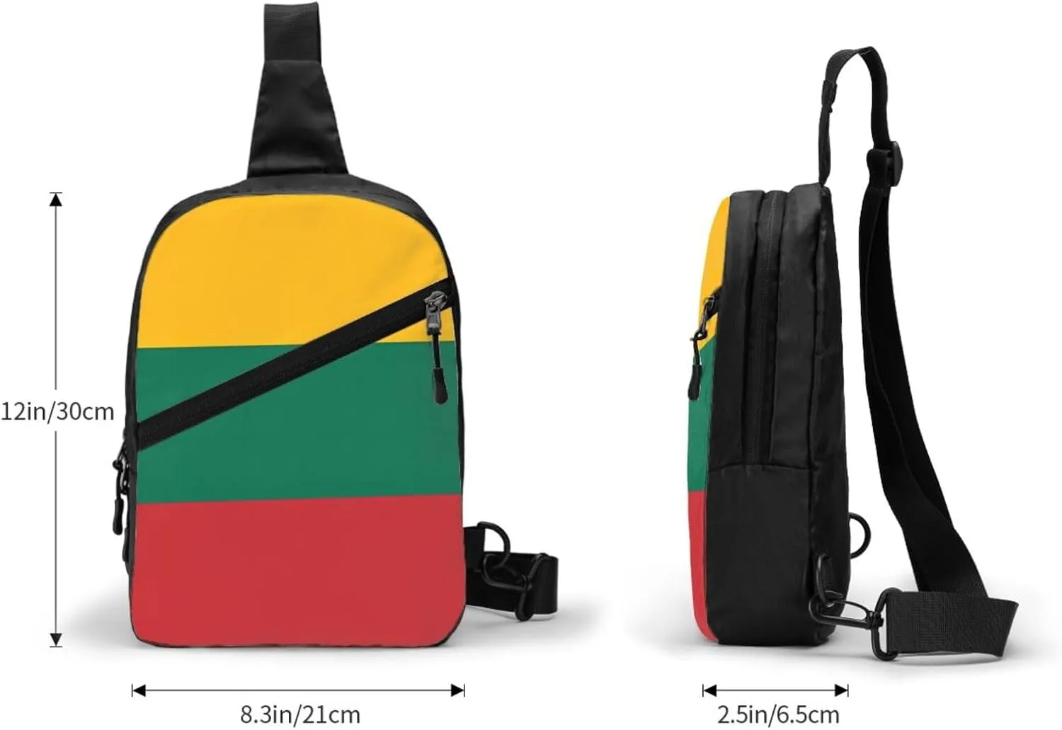 Lithuania Flag Packable Crossbody Bag Portable Sling Bags Foldable Travel Daypack Reusable Sports Shoulder Backpack Diagonally Chest Bag for Workout