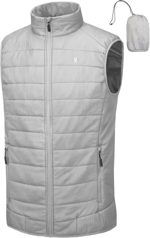Little Donkey Andy Men's Packable Lightweight Puffer Vest with Recycled Insulation for Running Golf