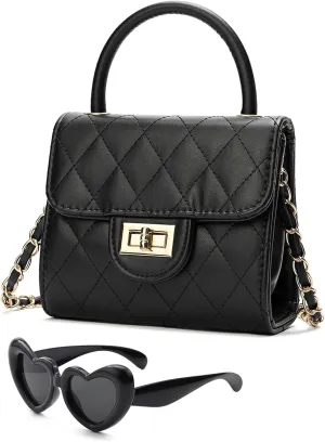 Little Girl Purse Toddler Purse Childrens Purses for Girls (Black)