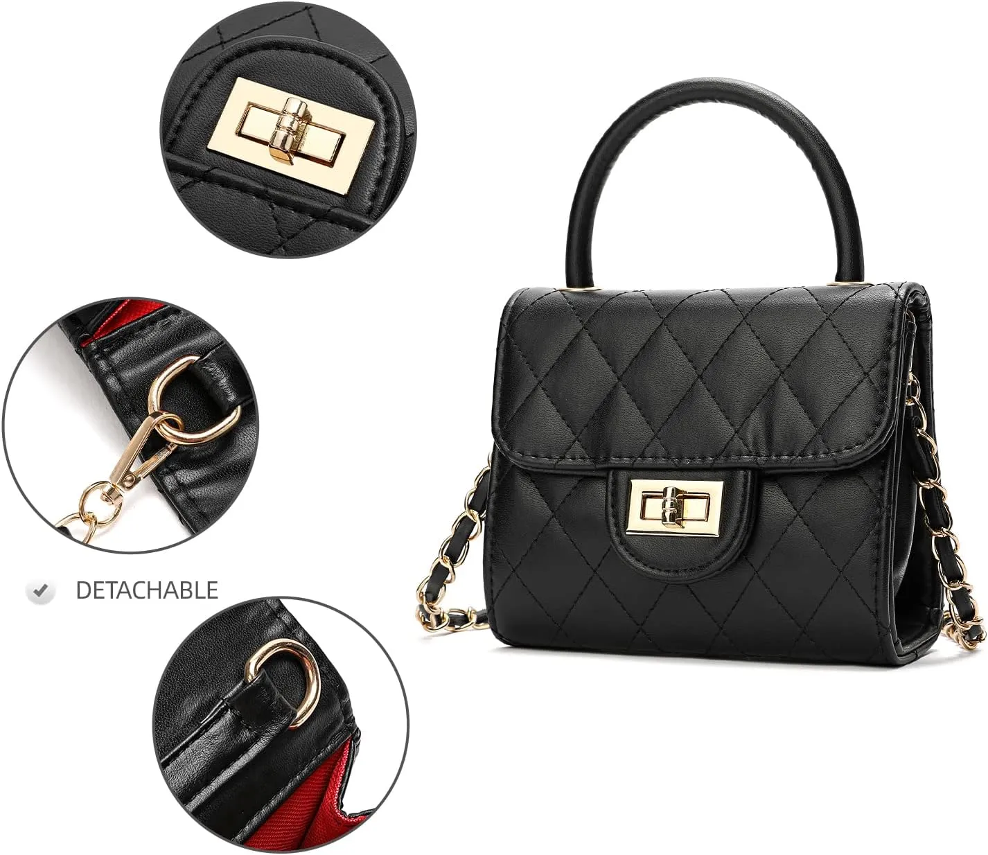 Little Girl Purse Toddler Purse Childrens Purses for Girls (Black)