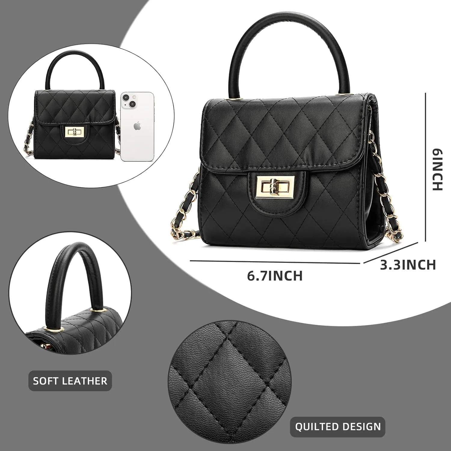 Little Girl Purse Toddler Purse Childrens Purses for Girls (Black)