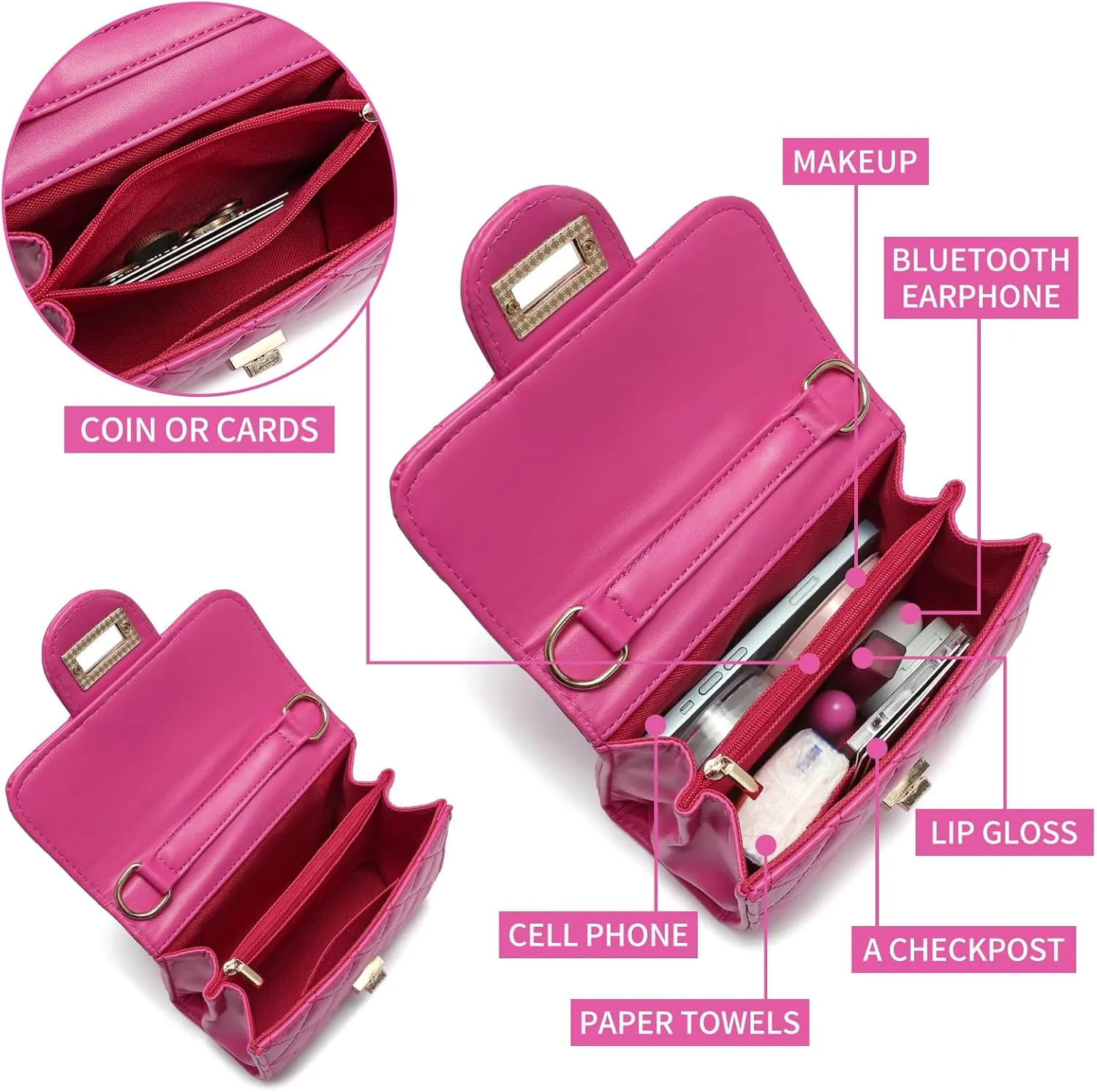Little Girl Purse Toddler Purse Childrens Purses for Girls (Hot Pink)