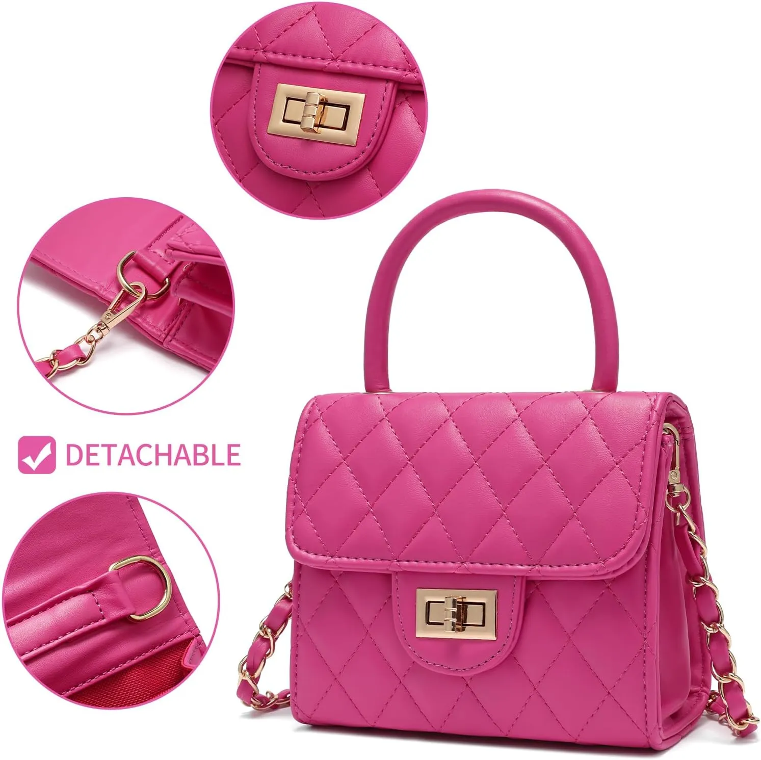 Little Girl Purse Toddler Purse Childrens Purses for Girls (Hot Pink)