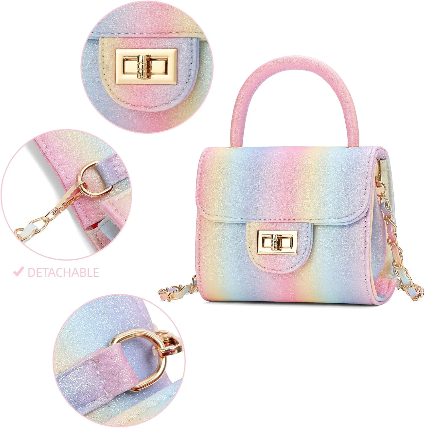 Little Girl Purse Toddler Purse Childrens Purses for Little Girls (Rainbow)