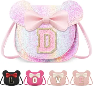 Little Girl Toddler Purse - Cute Mouse Ear Bow Crossbody Bag for 2-8 Year Olds - Birthday Gift