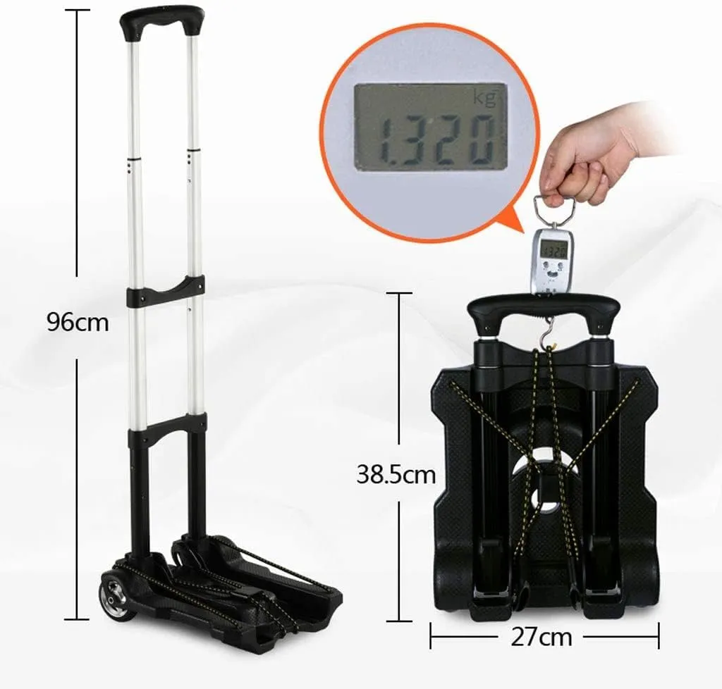LJYT Shopping Cart Folding Shopping Cart Telescopic Trolley Car Trolley Four-Wheeled Household Luggage Trolley Car (Color : with Shopping Bag)