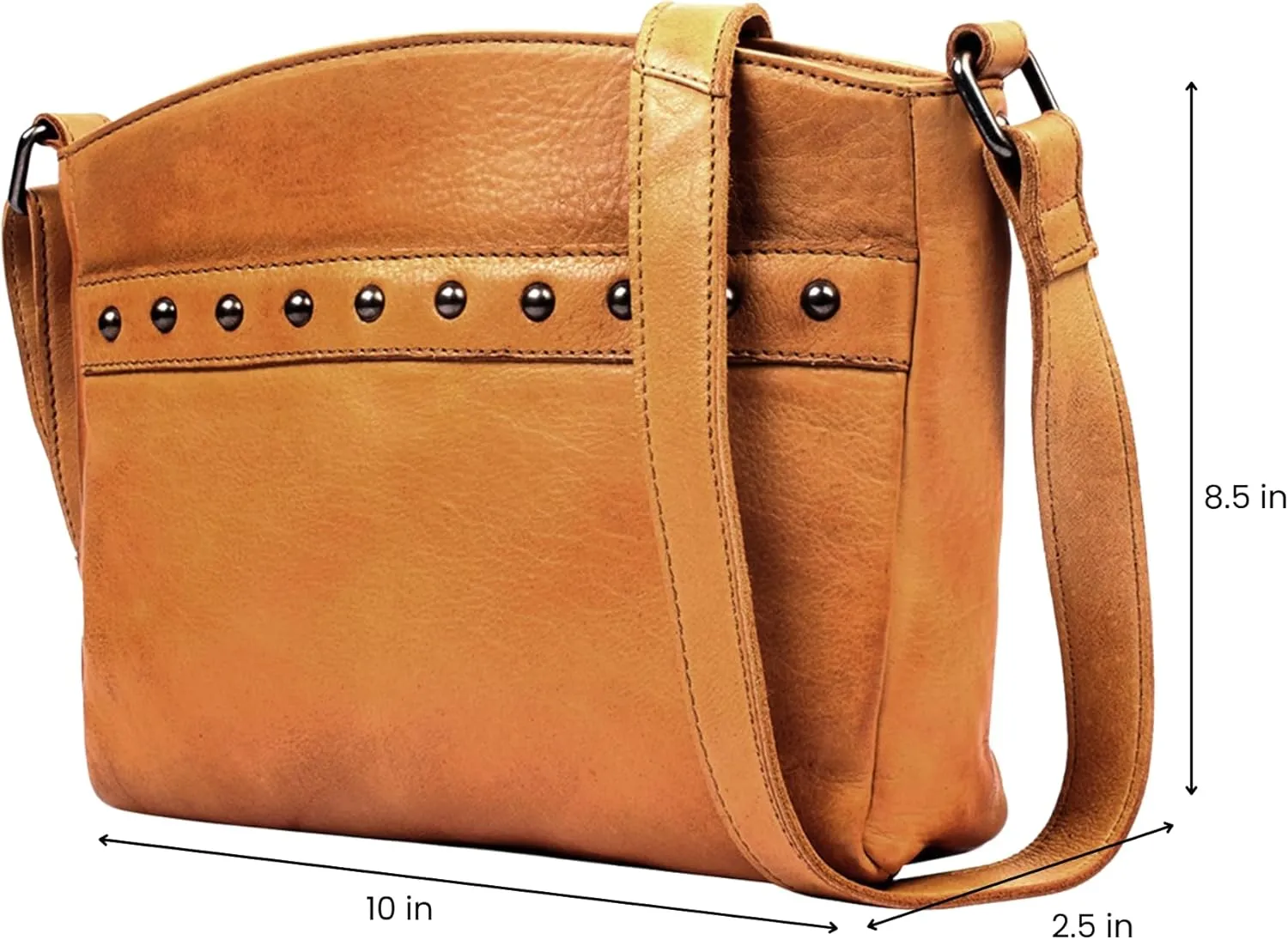 Locking Concealed Carry Leather Purse Autumn Crossbody for Medium-Frame Handgun with Universal Holster