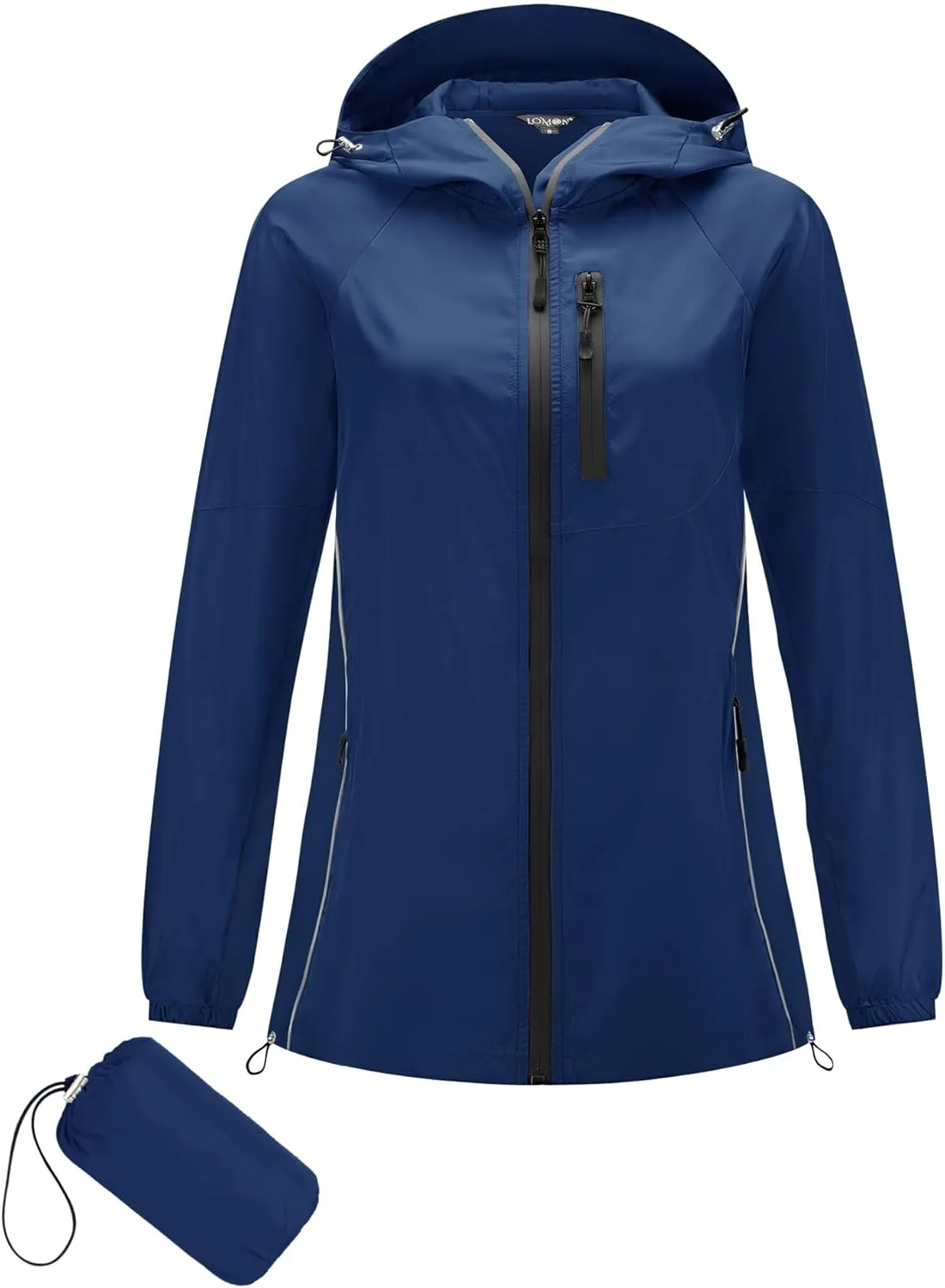 LOMON Lightweight Active Rain Jacket Hooded Water Resistant Raincoat Windbreaker Casual Jacket