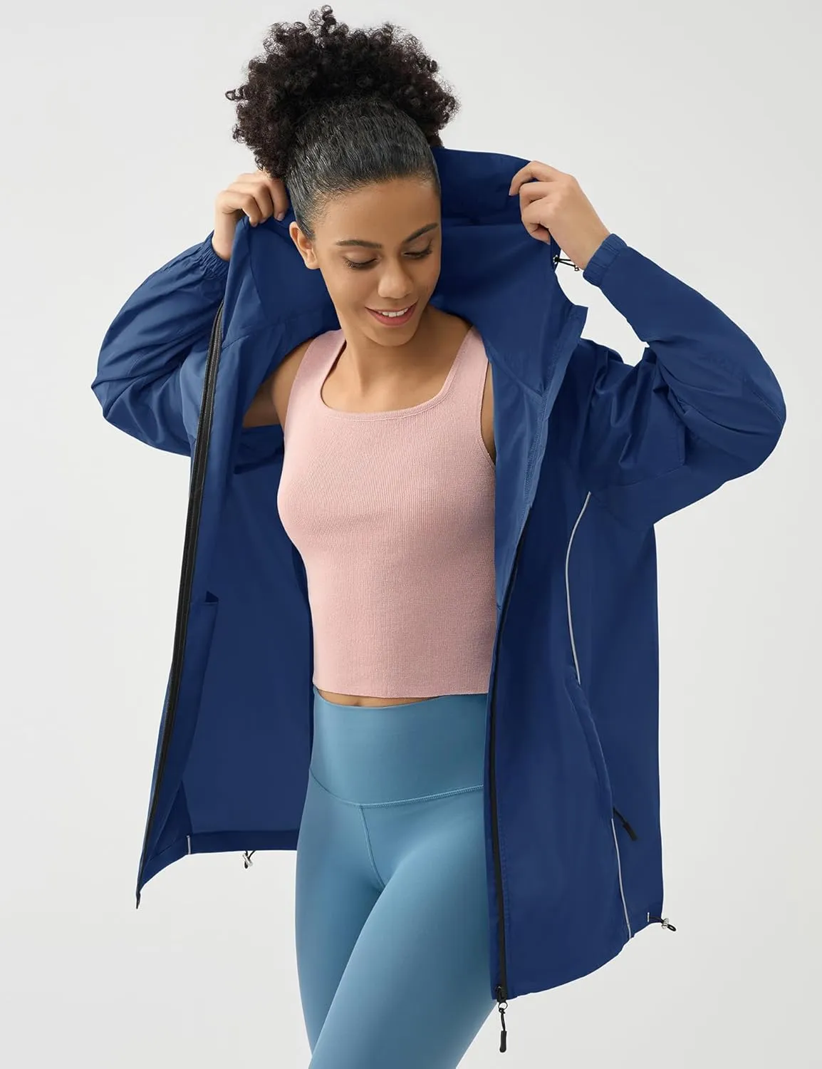 LOMON Lightweight Active Rain Jacket Hooded Water Resistant Raincoat Windbreaker Casual Jacket