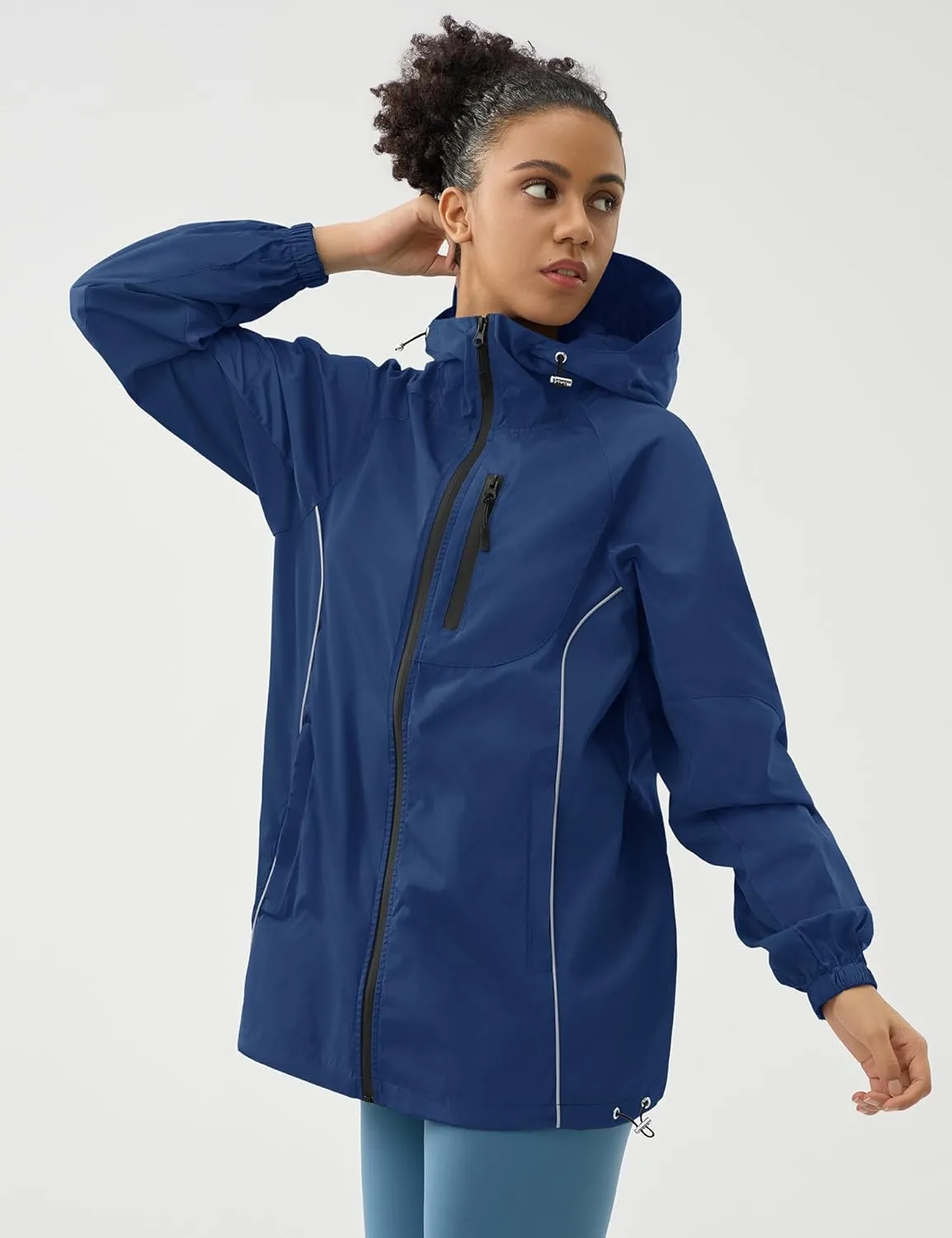 LOMON Lightweight Active Rain Jacket Hooded Water Resistant Raincoat Windbreaker Casual Jacket