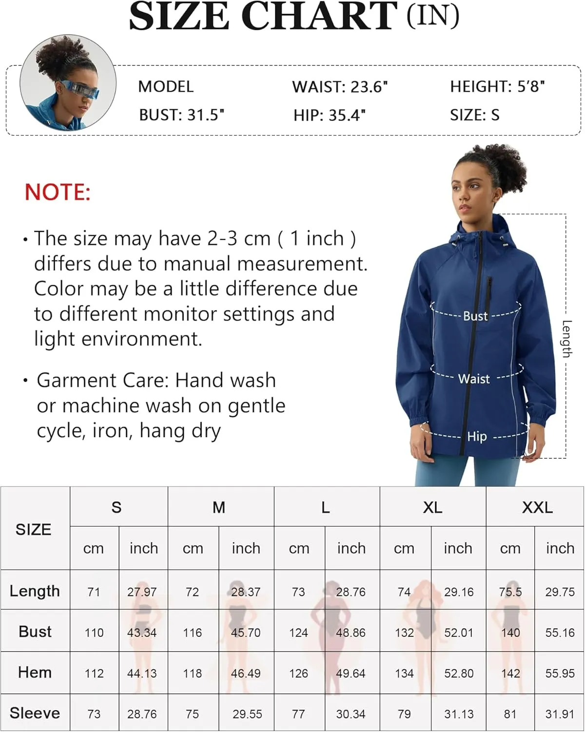 LOMON Lightweight Active Rain Jacket Hooded Water Resistant Raincoat Windbreaker Casual Jacket