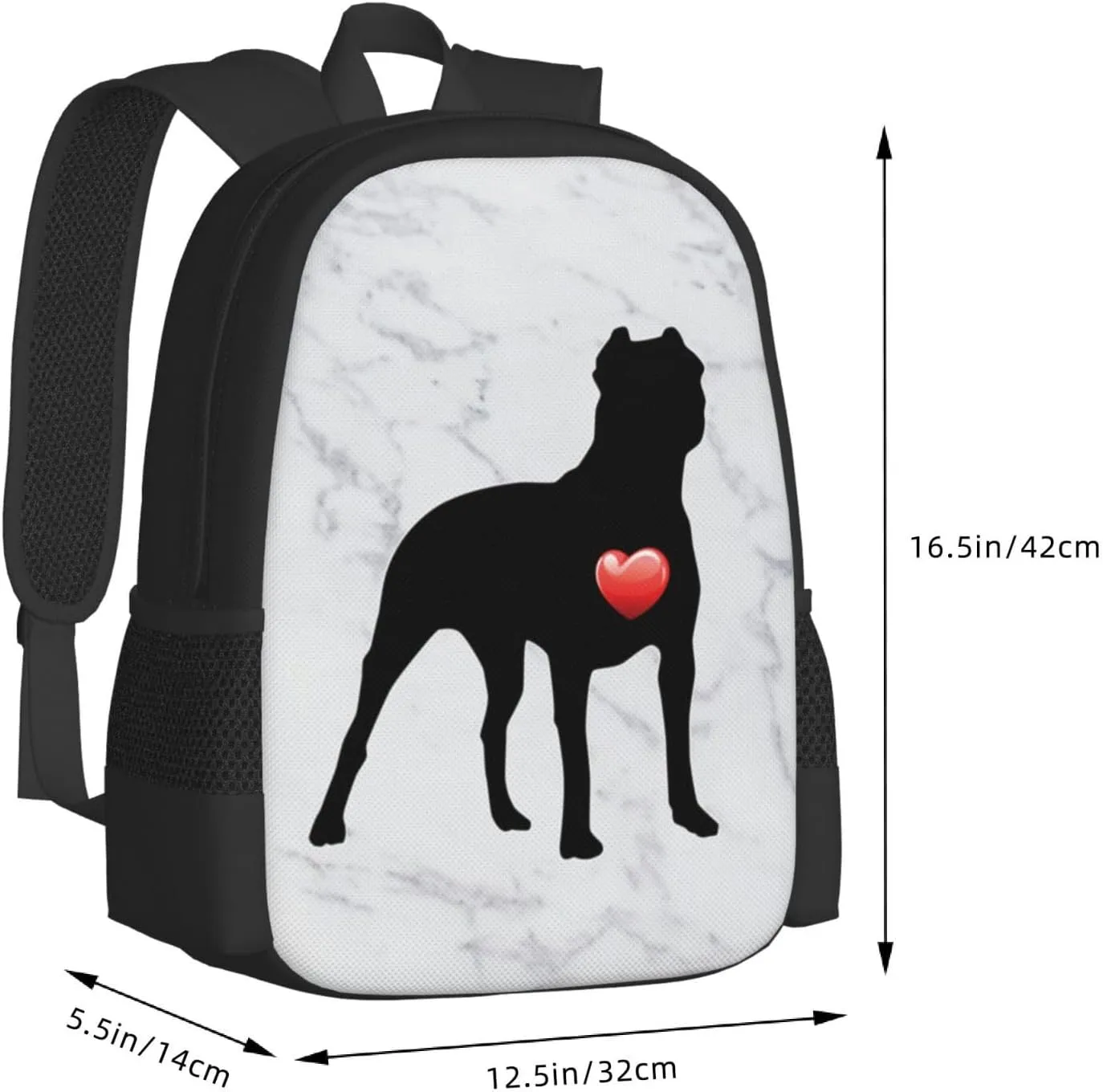 Love Pit Bull Classic Large Capacity Travel Backpack, Men Women Fashion Outdoor Camping Bag