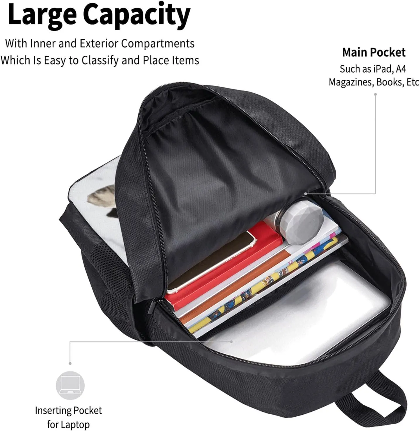 Love Pit Bull Classic Large Capacity Travel Backpack, Men Women Fashion Outdoor Camping Bag