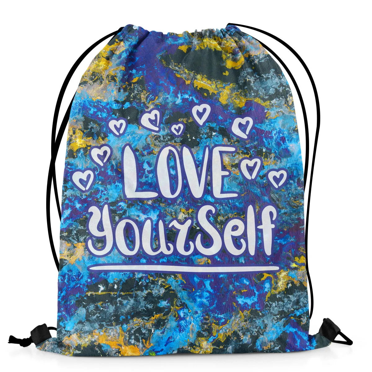 Love Your Self Printed Drawstring Bag