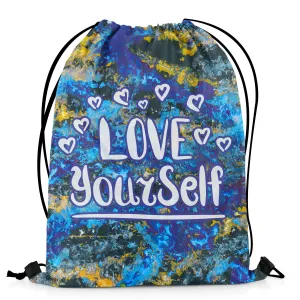 Love Your Self Printed Drawstring Bag