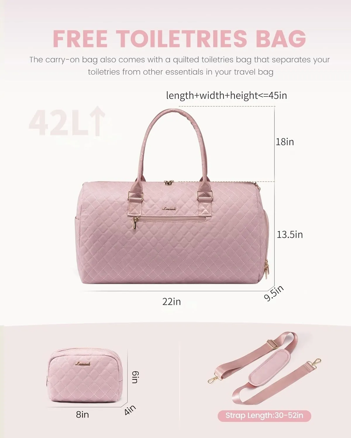 LOVEVOOK Travel Duffle Bag, Weekender Bag for Women with Toiletry Bag, Carry on Overnight Bag with Shoe Compartment, Gym Duffel Bag with Wet Pocket, Mommy Hospital Bags for Labor and Delivery