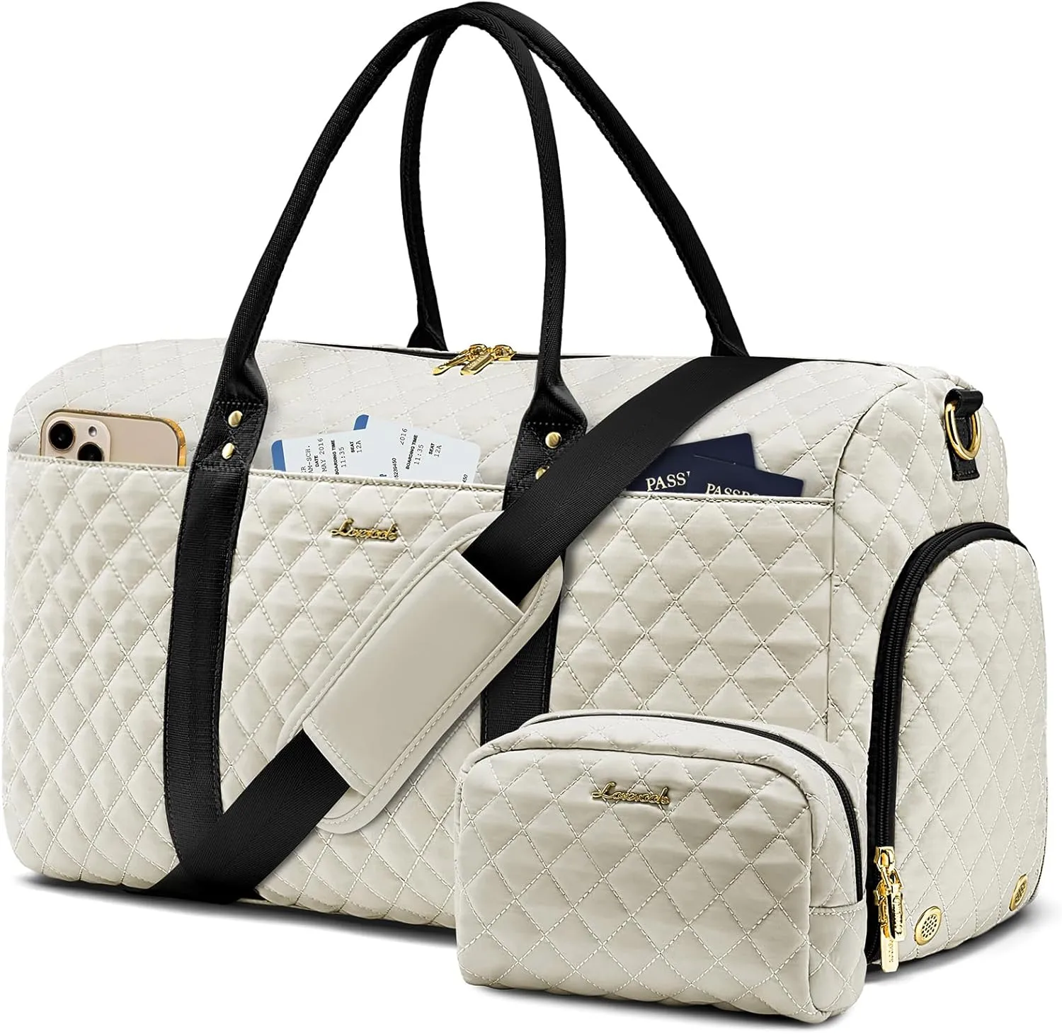 LOVEVOOK Travel Duffle Bag,Carry on Overnight Bag with Shoe Compartment,Weekender Bags for Women with Toiletry Bag,Gym Duffel Bag with Wet Pocket,Hospital Bags for Labor and Delivery