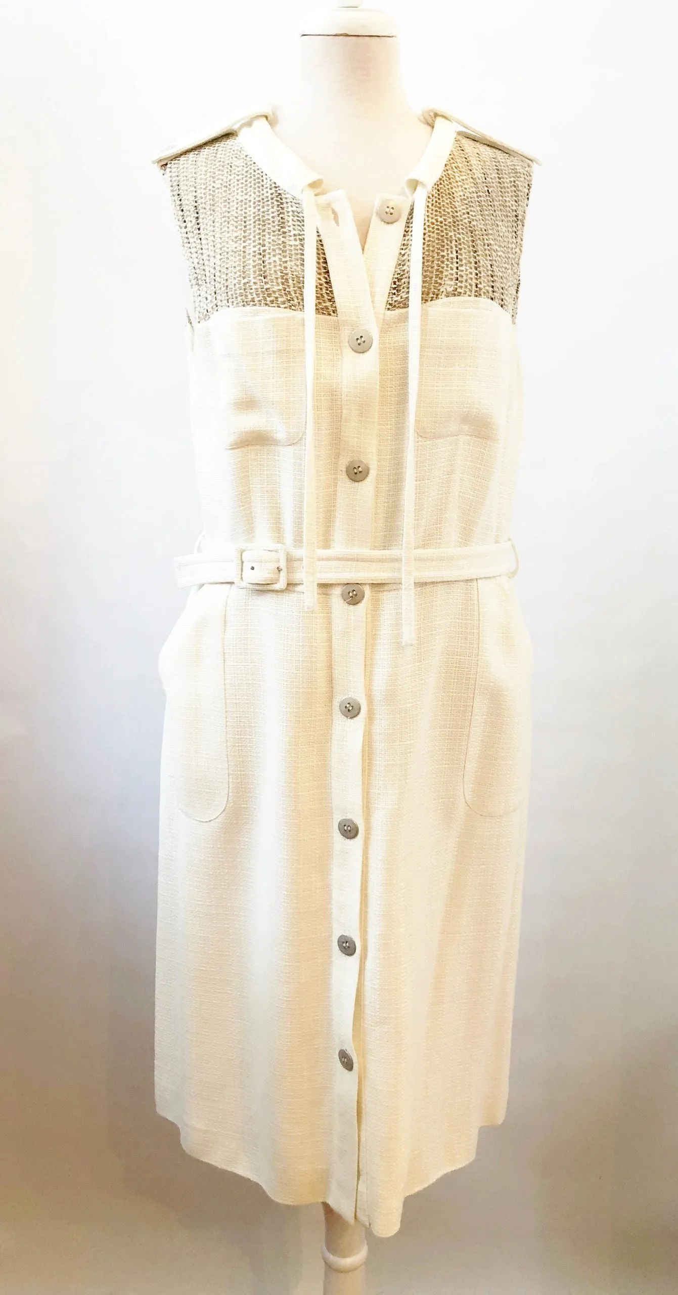 Luca Luca Mesh Panel Dress Size 46 It (10 Us)