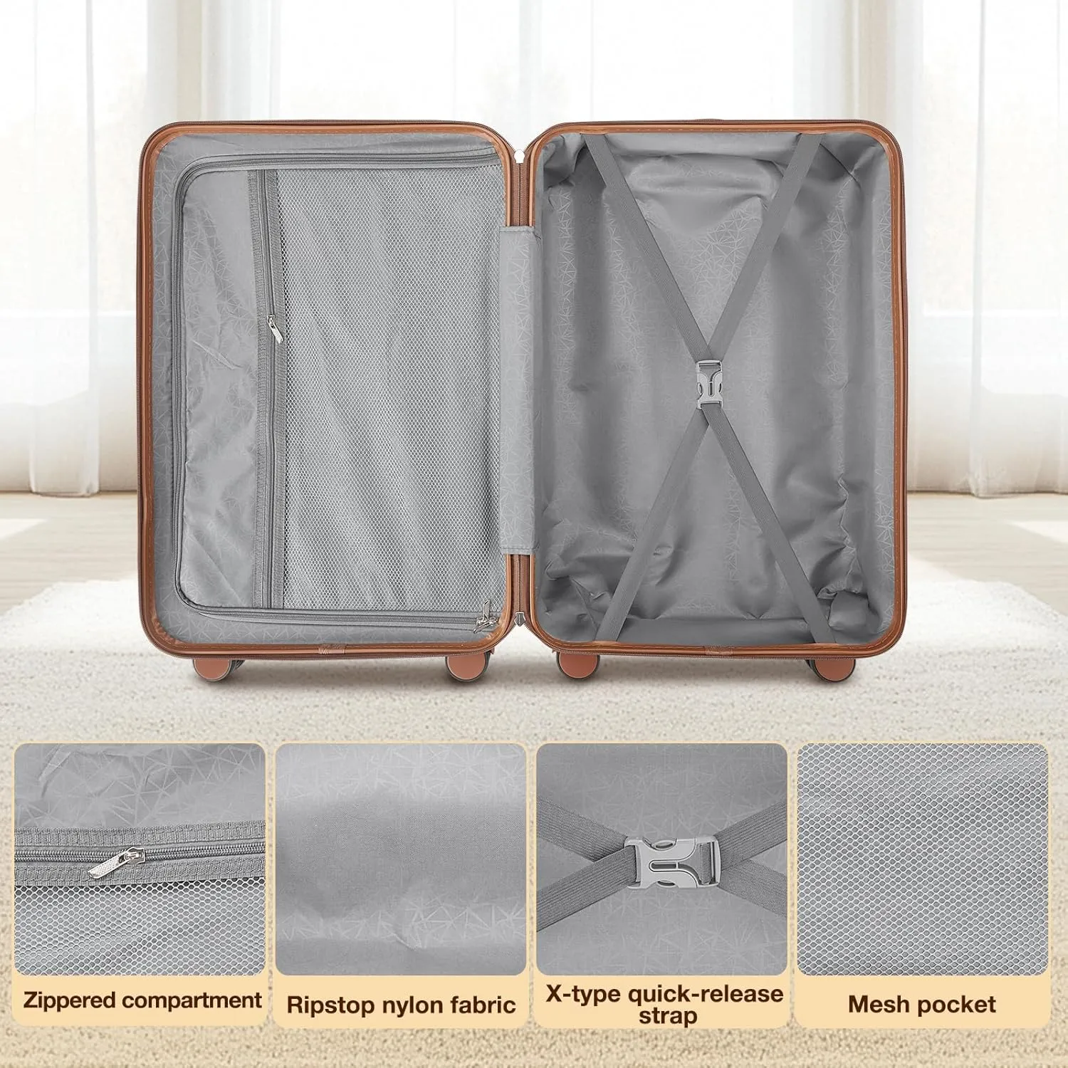 Luggage Sets 3 Piece, Suitcases with Wheels, Hardshell Suitcase Set, PC ABS Carry on Luggage Set with TSA Lock, Travel Luggage (Pink)