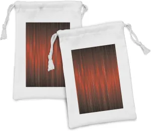 Lunarable Abstract Art Fabric Pouch Set of 2, Vertical Color Bands Stripes Lines Vintage Dramatic Digital Illustration, Small Drawstring Bag for Toiletries Masks and Favors, 9" x 6", Maroon and Black