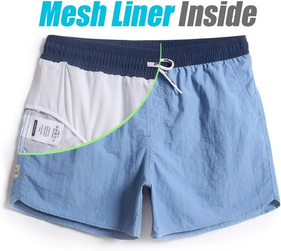 maamgic Mens Swim Trunks 5" with Mesh Lining Quick Dry Bathing Suits for Men Swim Shorts Swimwear
