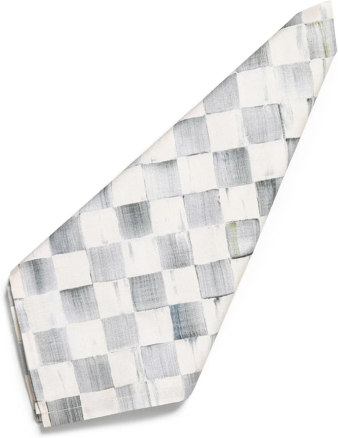 MACKENZIE-CHILDS Cotton Napkin, Cloth Dinner Napkin, Gray-and-White Sterling Check