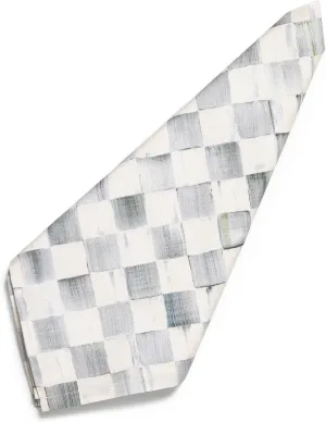 MACKENZIE-CHILDS Cotton Napkin, Cloth Dinner Napkin, Gray-and-White Sterling Check