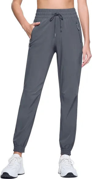 MAGCOMSEN Women's Hiking Pants Lightweight Quick Dry Athletic Running Joggers with Pockets Outdoor Travel Sweatpants