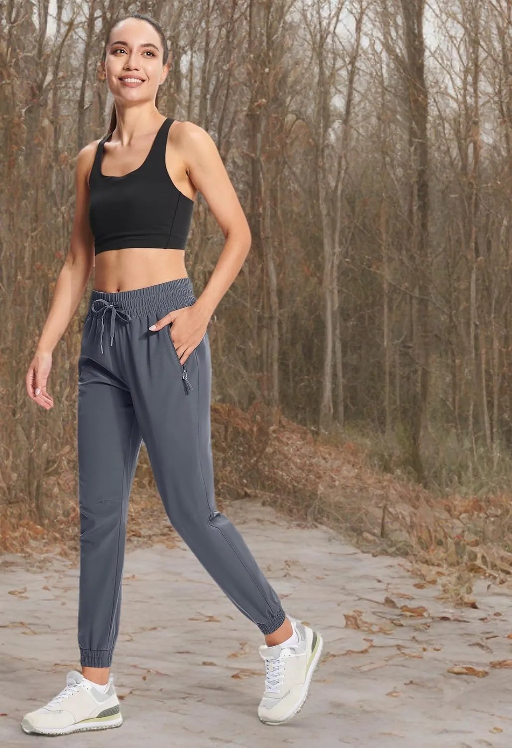 MAGCOMSEN Women's Hiking Pants Lightweight Quick Dry Athletic Running Joggers with Pockets Outdoor Travel Sweatpants