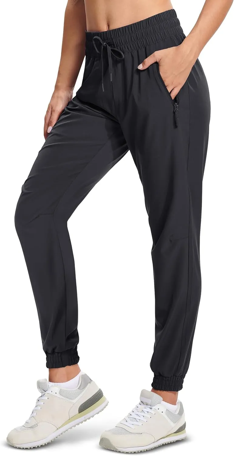 MAGCOMSEN Women's Hiking Pants Lightweight Quick Dry Athletic Running Joggers with Pockets Outdoor Travel Sweatpants