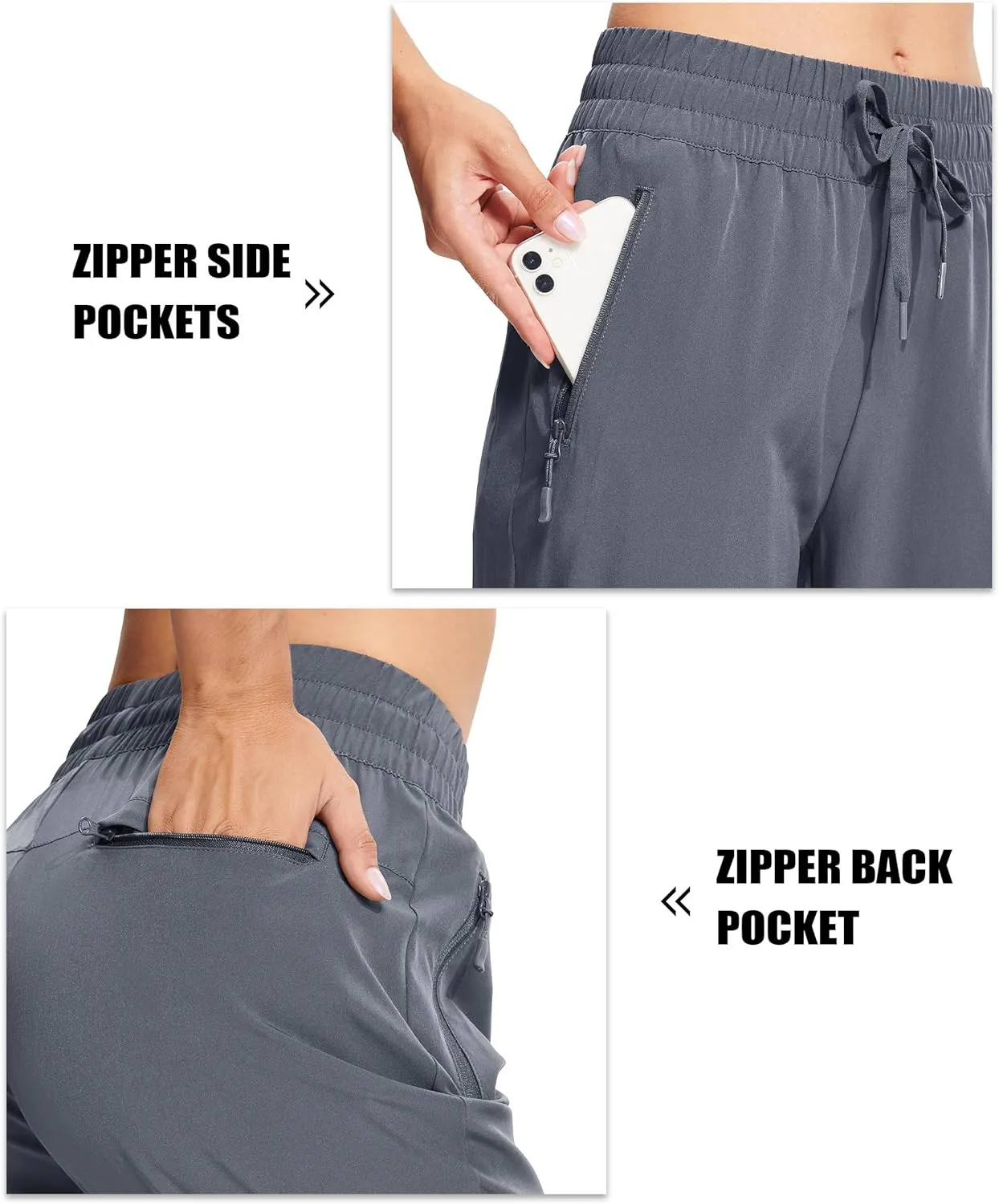 MAGCOMSEN Women's Hiking Pants Lightweight Quick Dry Athletic Running Joggers with Pockets Outdoor Travel Sweatpants