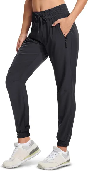 MAGCOMSEN Women's Hiking Pants Lightweight Quick Dry Athletic Running Joggers with Pockets Outdoor Travel Sweatpants