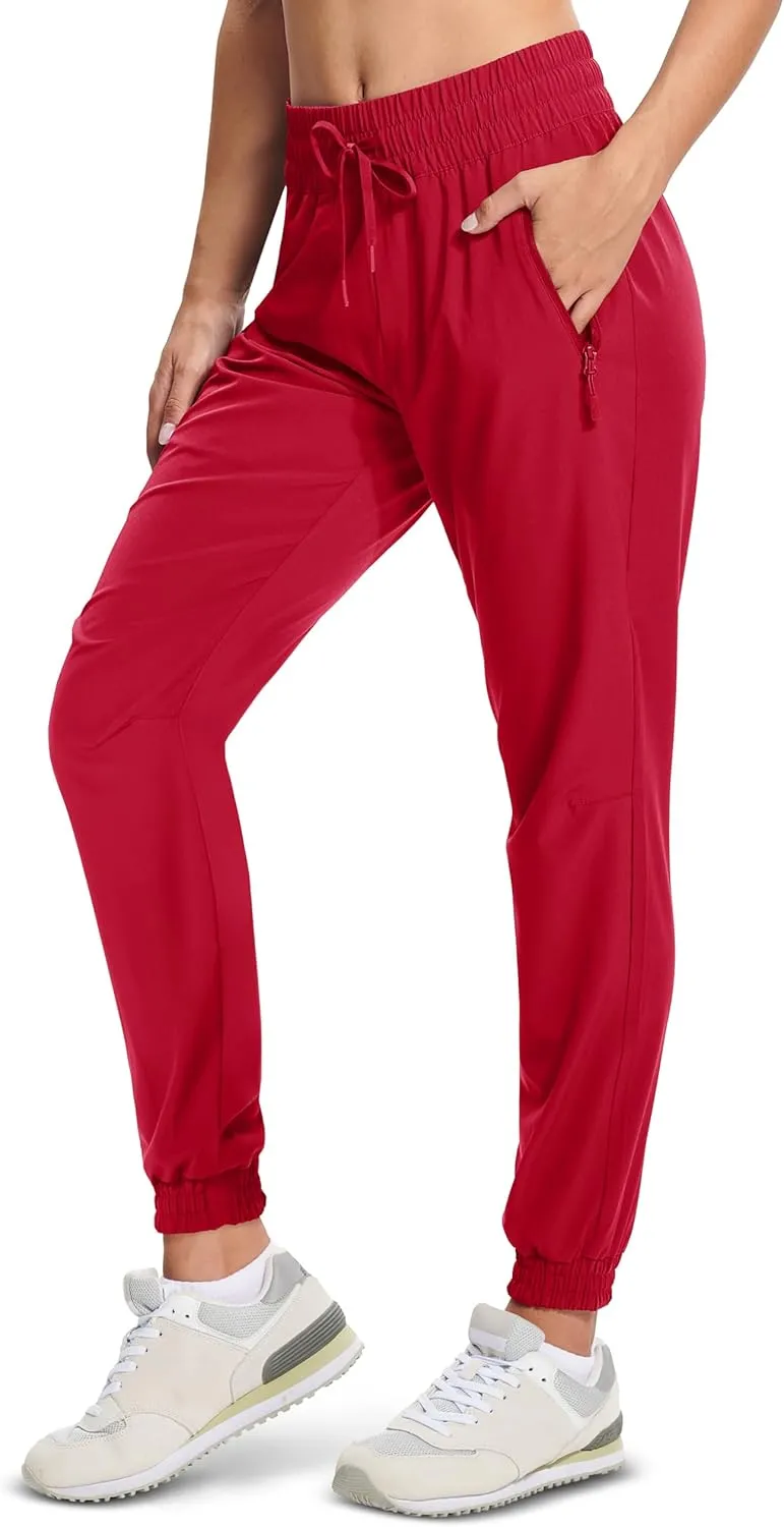 MAGCOMSEN Women's Hiking Pants Lightweight Quick Dry Athletic Running Joggers with Pockets Outdoor Travel Sweatpants