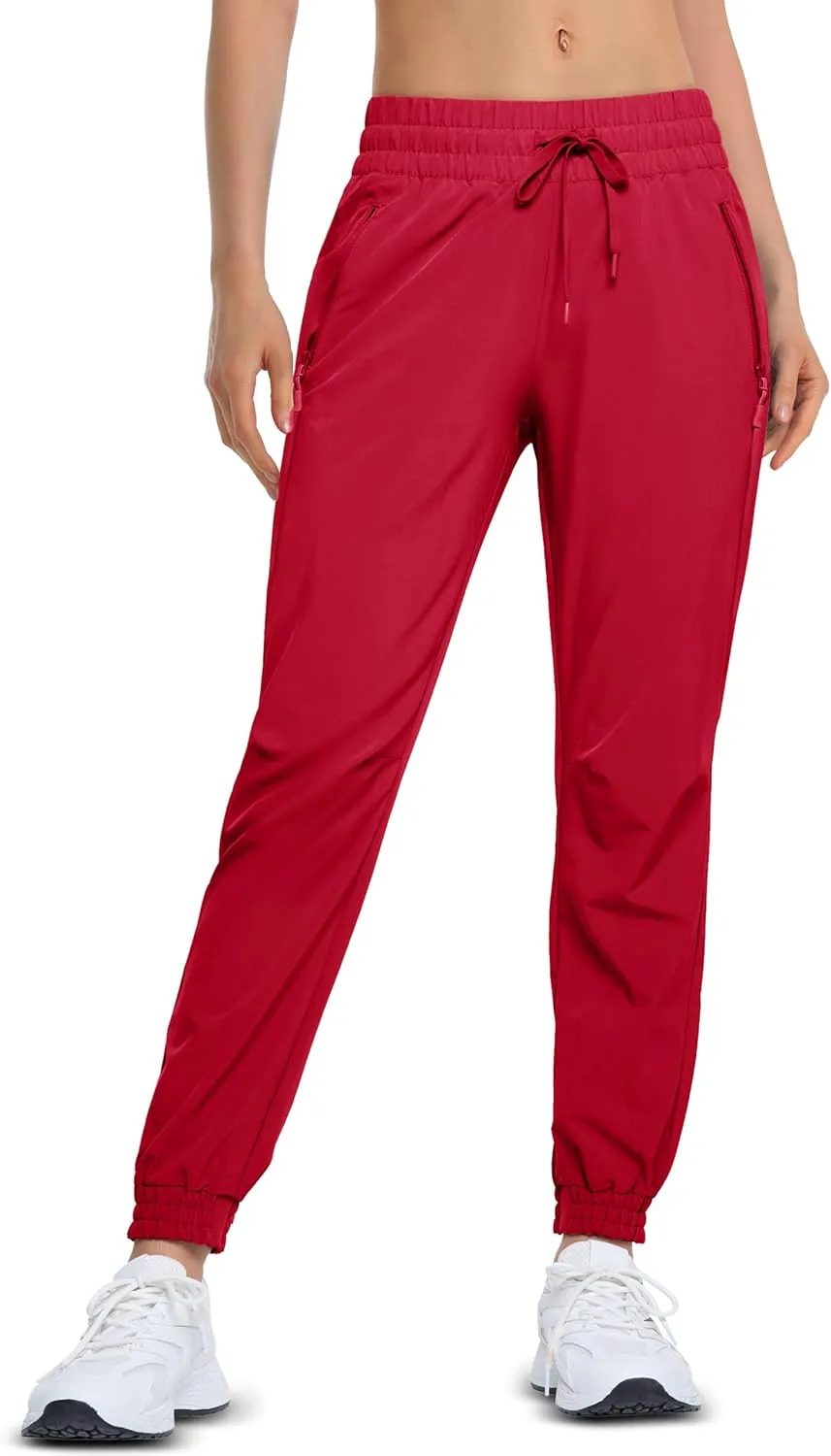 MAGCOMSEN Women's Hiking Pants Lightweight Quick Dry Athletic Running Joggers with Pockets Outdoor Travel Sweatpants