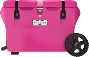 Maluna 50 Quart Wheeled Hard Cooler| Rotomolded | Insulated Portable Ice Chest Box for Drinks, Beverages, Beach, Camping, Picnic, Hunting, Fishing, Boating | Made in USA