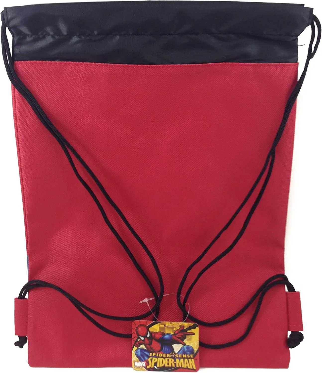 Marvels Spiderman 10" X 14" Drawstring Backpack Heavy Duty Nylon Tote Bag Color (Blue, Red, or Black)