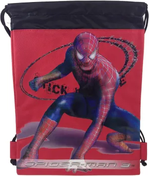 Marvels Spiderman 10" X 14" Drawstring Backpack Heavy Duty Nylon Tote Bag Color (Blue, Red, or Black)