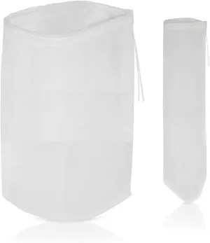 Material Socks for Industrial and Laboratory Liquid Solid Separation, Filtration Bag Accessory with Drawstring Closure, Extraction and Purification of Substances, 4 x 36 Inches 100 Micron